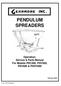 PENDULUM SPREADERS. Operation, Service & Parts Manual For Models PDC400, PDV500, PDV600 & PDHV800. February Form: PDVPendSprdr
