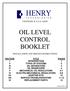 OIL LEVEL CONTROL BOOKLET