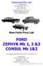 FORD ZEPHYR Mk 1, 2 &3 CONSUL Mk 1&2