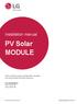 PV Solar MODULE. Installation manual.