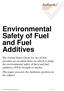 Environmental Safety of Fuel and Fuel Additives