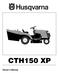 CTH150 XP. Owner's Manual