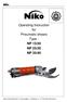 Operating Instruction for Pneumatic shears Type : NP 15/20 NP 25/30 NP 35/40
