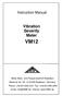 Instruction Manual. Vibration Severity Meter VM12