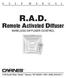 R.A.D. Remote Activated Diffuser WIRELESS DIFFUSER CONTROL. 448 South Main Street / Verona, WI / (608)