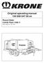 Original operating manual en. Round Baler Combi Pack 1500 V (from serial no )