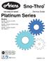 Sno-Thro. Platinum Series Models. Service Guide