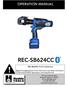 REC-SB624CC OPERATION MANUAL. REC-SB624CC 8 Ton Cutting Tool