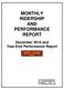 MONTHLY RIDERSHIP AND PERFORMANCE REPORT. December 2016 and Year-End Performance Report