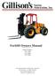Forklift Owners Manual. Manual Part Number: GL Model Numbers: GVF 5000 GVF 6000 GVF 8000