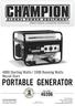 PORTABLE GENERATOR Starting Watts / 3500 Running Watts Recoil Start OWNER S MANUAL & OPERATING INSTRUCTIONS MODEL NUMBER