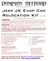 Jeep JK Evap Can Relocation Kit P/N ECRK