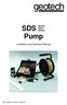 SDS Specific. Pump. Installation and Operation Manual. Depth Sampler. Rev. 06/04/12 Part #