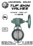 TUF-SKIN VALVES. Universal sales 1~1~2O15. Catalog ~ Price List. UNIVERSAL SALES Booth Street Junction City, OR