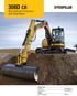 308D CR. Mini Hydraulic Excavator with Fixed Boom. Engine Power. Weight