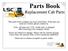 Parts Book Replacement Cab Parts