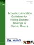 Acoustic Lubrication Guidelines for Rolling Element Bearings in Electric Motors