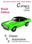 Camaro. Retail. Edition. D Classic & Automotive R. Retail. Catalog. Car Care, Covers, Tires, Tools, Paints