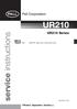 UR210. service instructions. UR210 Series. UR210 Service Instructions M&ESIUR210EN