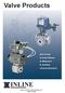 Valve Products INLINE. Ball Valves. Direct Mount. Multi-port. Sanitary. Valve Automation. Motion & Flow Control Products, Inc