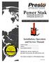 Power Stak. Installation, Operation and Service Manual PPS NFO-21 PPS NFO-27 FOR UNITS SHIPPED PRIOR TO MARCH 2014