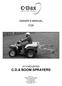 OWNER S MANUAL FOR ATV MOUNTED C.D.A BOOM SPRAYERS