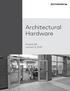 Architectural Hardware. Pricelist 28 January 3, 2018