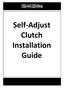 Self-Adjust Clutch Installation Guide