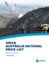 ORICA AUSTRALIA NATIONAL PRICE LIST