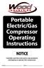 Portable Electric/Gas Compressor Operating Instructions