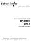 HYDRO Instruction Manual for Model. Hydraulic Generator. Setting the Standard in Mobile Power