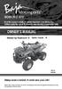 OWNER S MANUAL WD90UR-2 ATV. Always wear a helmet; It could save your Life!