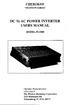 CHEROKEE. DC To AC POWER INVERTER USERS MANUAL