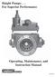 Haight Pumps... For Superior Performance Operating, Maintenance, and Instruction Manual