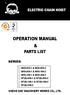 OPERATION MANUAL & PARTS LIST