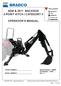 3509 & 3511 BACKHOE 3-POINT HITCH / CATEGORY II OPERATOR S MANUAL. Part Number: MODEL NUMBER: Rev. 4