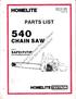 CHAIN SAW PARTS LIST HOMELITE' HOMELITE. SAFEoToTIP' ' \-/ i- ANTI.KICKBACK DEVICE Leon's Chainsaw Parts & Repair Do Not Sell or Reproduce