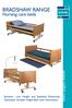 BRADSHAW RANGE. Nursing care beds. Bariatric, Low Height and Standard Electrically Operated, Variable Height Bed User Instructions
