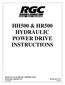 HH500 & HR500 HYDRAULIC POWER DRIVE INSTRUCTIONS