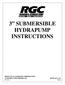 3 SUBMERSIBLE HYDRAPUMP INSTRUCTIONS