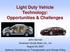 Light Duty Vehicle Technology: Opportunities & Challenges