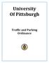 University Of Pittsburgh. Traffic and Parking Ordinance