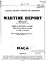 *> 1847 NATIONAL ADVISORY COMMITTEE FOR AERONAUTICS WARTIME REPORT ORIGINALLY ISSUED. March I9IA as Restricted Bulletin IAC3I