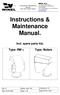 Instructions & Maintenance Manual.
