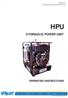 October 2012 HYDRAULIC POWER UNIT HPU B.S HPU HYDRAULIC POWER UNIT OPERATING INSTRUCTIONS