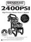 High Pressure Washer Owner s Manual. Model No (2,400 PSI High Pressure Washer) Manual No. B5740 Revision 2 (9/11/2000)