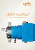 LEWA ecofl ow The custom-made metering pumps.