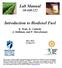 Lab Manual Introduction to Biodiesel Fuel
