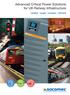 Advanced Critical Power Solutions for UK Railway Infrastructure. reliable - tough - compact - efficient