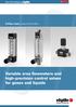 V-Flow Line product information. Variable area flowmeters and high-precision control valves for gases and liquids